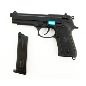 Страйкбольный пистолет WE BERETTA M92F, CO2, черный, металл, WE-M001-CO2