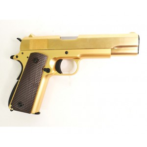 Страйкбольный пистолет WE COLT M1911А1, металл, золоченый, WE-E007A