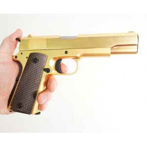 Страйкбольный пистолет WE COLT M1911А1, металл, золоченый, WE-E007