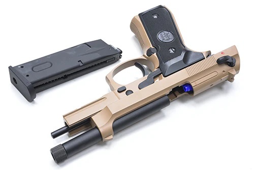 Страйкбольный пистолет KJW M9 A1 GBB, GAS, TAN, металл, рельса