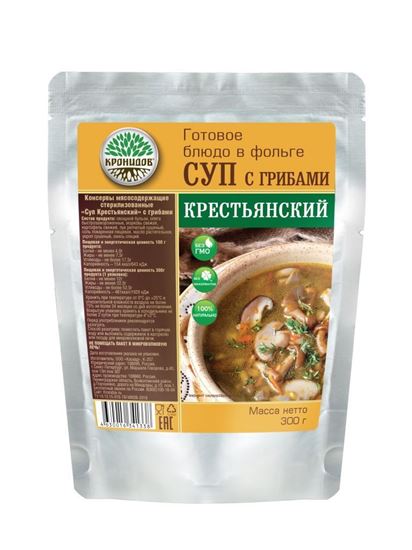 Консервы стерилизованные «Суп Крестьянский» с грибами (КРОНИДОВ)
