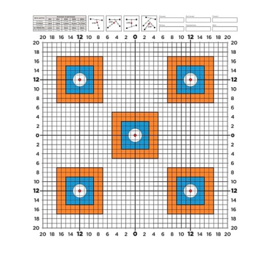 Мишень Выверка-5, 40х40см, 100 г/м арт.: QM-V5