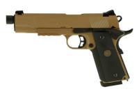 Страйкбольный пистолет KJW COLT M1911 M.E.U. GBB, СО2, TAN, металл, резьба на стволе KP-07-TBC.CO2 TAN