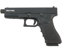 Страйкбольный пистолет KJW GLOCK G17 GBB GAS, ствол с резьбой, мет. слайд KP-17-TBC.GAS