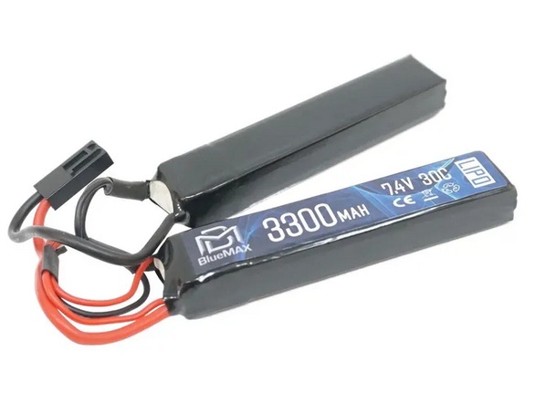 АКБ BlueMAX 7.4V Lipo 3300mAh 20C nunchuck 2x (19x21x128)