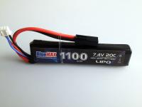 АКБ BlueMAX 1100mAh Lipo 7.4V 20C stick 10x21x102mm Мини Тамия