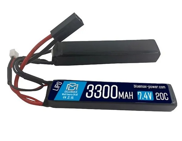АКБ BlueMAX 7.4V Lipo 3300mAh 20C nunchuck 2x (19x21x128)