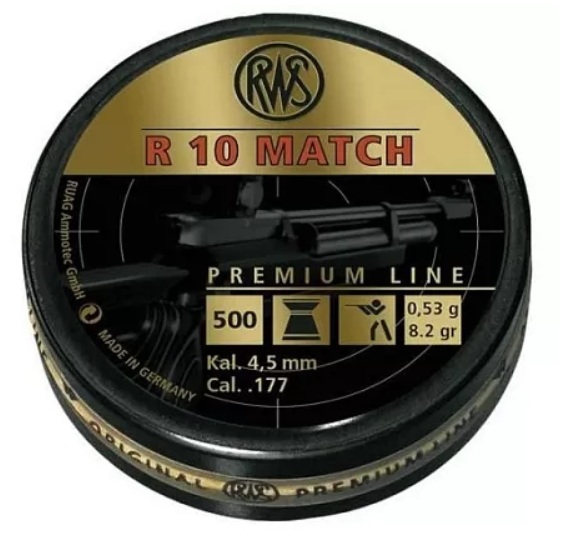 Пульки RWS R10 Match винтовочные 4,49мм, 0,53г