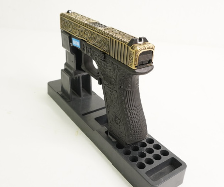 Страйкбольный пистолет WE Glock-19 Gen.3 Bronze, с гравировкой WE-G003BOX-FP