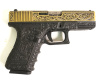 Страйкбольный пистолет WE Glock-19 Gen.3 Bronze, с гравировкой WE-G003BOX-FP