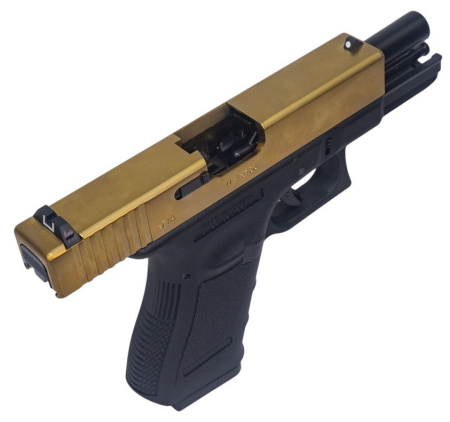 Страйкбольный пистолет WE GLOCK-19 gen3, металл слайд, Titanium Version арт.: WE-G003A-TG