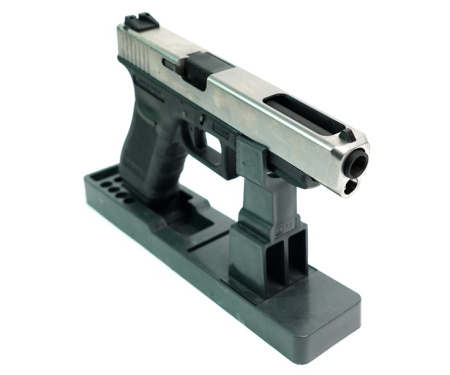 Страйкбольный пистолет WE Glock-34 Gen.4 Silver, сменные накладки WE-G008B-SV