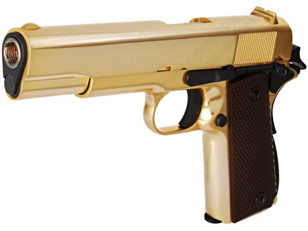 Страйкбольный пистолет WE COLT M1911А1, металл, золоченый, WE-E007A