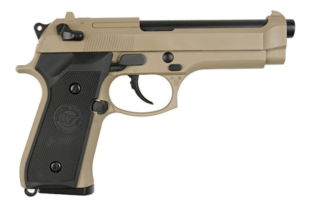 Страйкбольный пистолет WE BERETTA M92F, GAS, Койот, металл, WE-M003