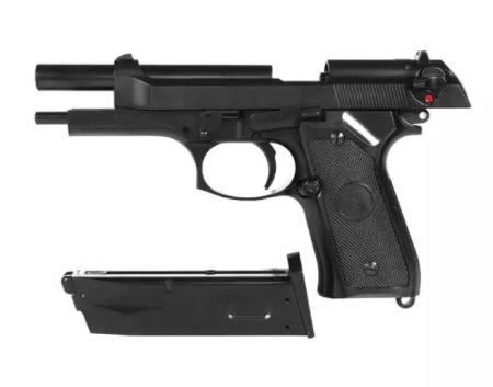 Страйкбольный пистолет Beretta M9, Gas, черный, металл M9.GAS (KJW)