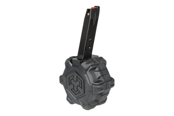 350 BB Drum Gas Magazine for Beretta / MB Replicas - Black