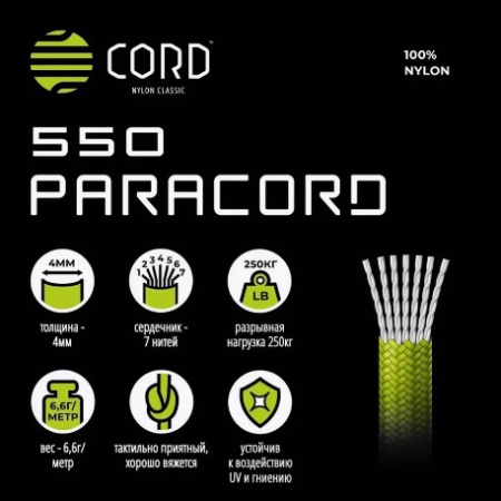 Паракорд 550 CORD nylon 10м RUS (ultramarine blue)