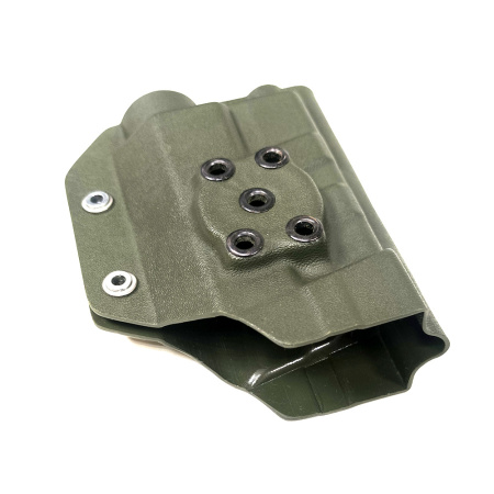 Компактная поясная кобура ПЛ/ПЛК с Fenix GL22, олива, правша [STRIKE GEAR]