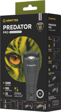 ARMYTEK PREDATOR PRO MAGNET USB WARM