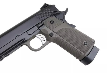 Страйкбольный пистолет KJW HI-CAPA KP-05 (CO2) GBB, металл, оливковая рукоять