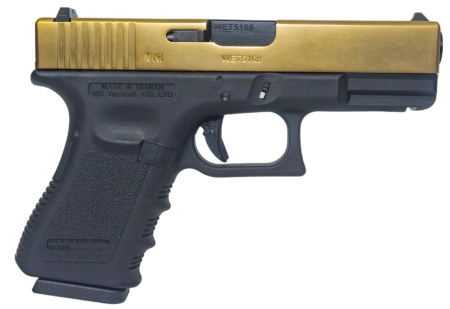Страйкбольный пистолет WE GLOCK-19 gen3, металл слайд, Titanium Version арт.: WE-G003A-TG