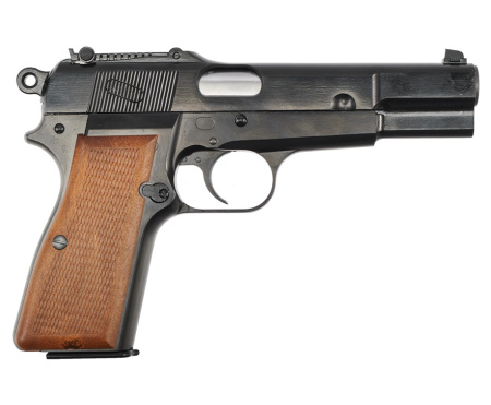 Страйкбольный пистолет WE Browning Hi-Power кобура-приклад, грин газ WE-B005