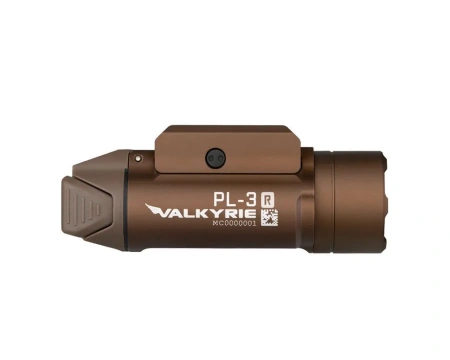 Пистолетный фонарь Olight PL-3R Valkyrie Desert Tan, Li-po 900 mAh, Cree XH-P 35B HI, 205 метров, 1500 люмен
