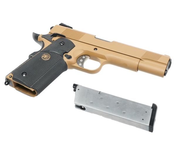 Страйкбольный пистолет WE COLT M1911А1, металл, без рельсы, M.E.U., WE-E008A-TAN