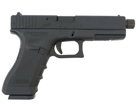 Страйкбольный пистолет KJW GLOCK G17 GBB GAS, ствол с резьбой, мет. слайд KP-17-TBC.GAS