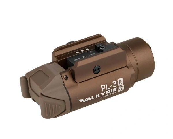 Пистолетный фонарь Olight PL-3R Valkyrie Desert Tan, Li-po 900 mAh, Cree XH-P 35B HI, 205 метров, 1500 люмен