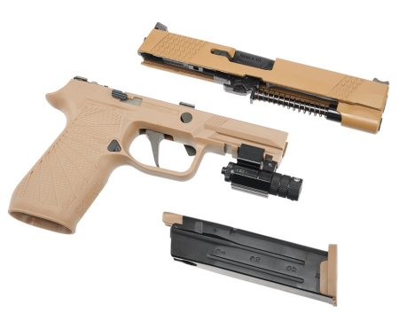 Страйкбольный пистолет WE Sig Sauer P-320 M17 WE-F007-TAN, песочный
