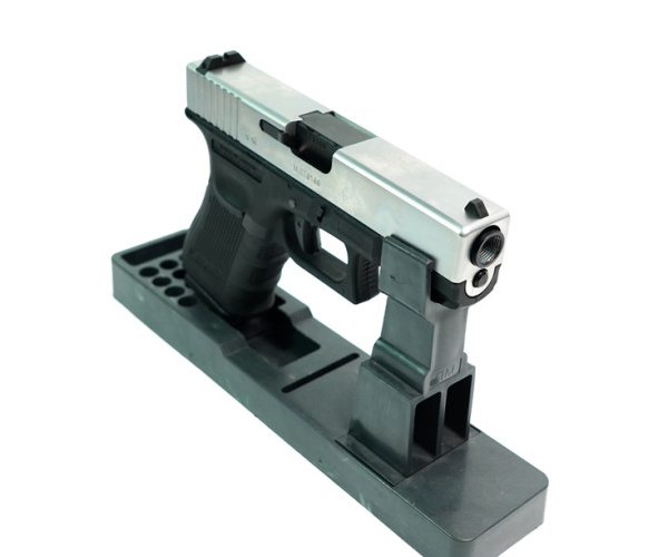 Страйкбольный пистолет WE Glock-19 Gen.4 Silver, сменные накладки WE-G003B-SV