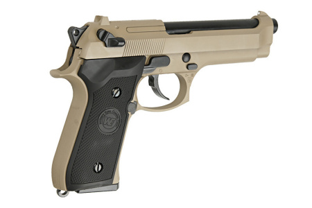 Страйкбольный пистолет WE BERETTA M92F, GAS, Койот, металл, WE-M003