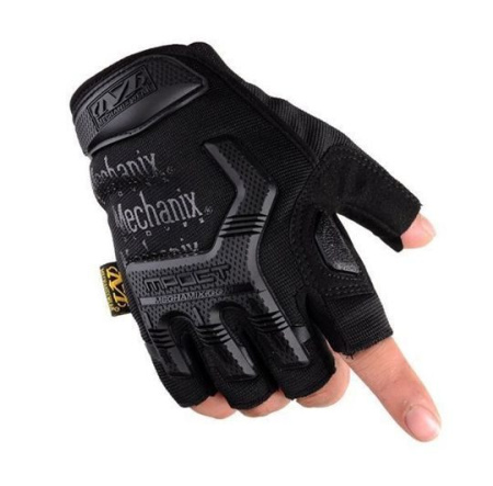 Перчатки тактические Mechanix M-Pact (реплика) беспалые ЧЕРНЫЕ