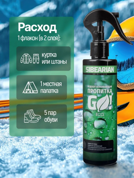 Водоотталкивающая пропитка 250 мл SIBEARIAN GO! ECO, арт. 1117