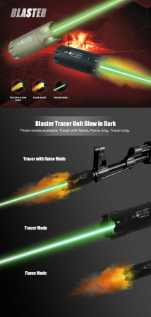 Трассерная насадка с имитацией вспышки Blaster Tracer Unit - black [ACETECH]