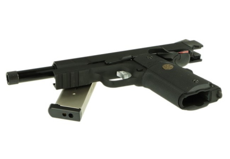 KJW COLT M1911 M.E.U. GBB, СО2, черный, металл, резьба на стволе