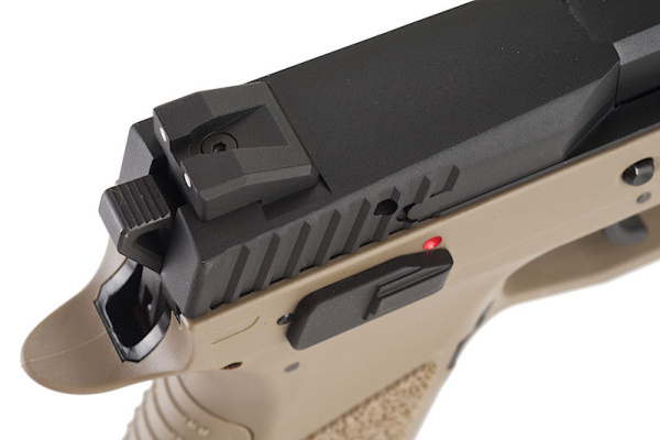 Страйкбольный пистолет KJ Works CZ P-09 Duty (ASG Licensed) Gas Version, металл - TAN P-09.GAS TAN