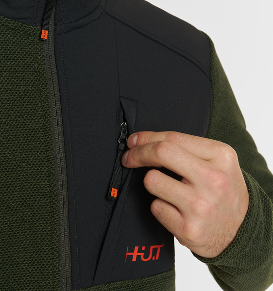 Джемпер мужской H.U.T. Urman, флисовый, хаки, арт.H1400105-4000, [H.U.T.]