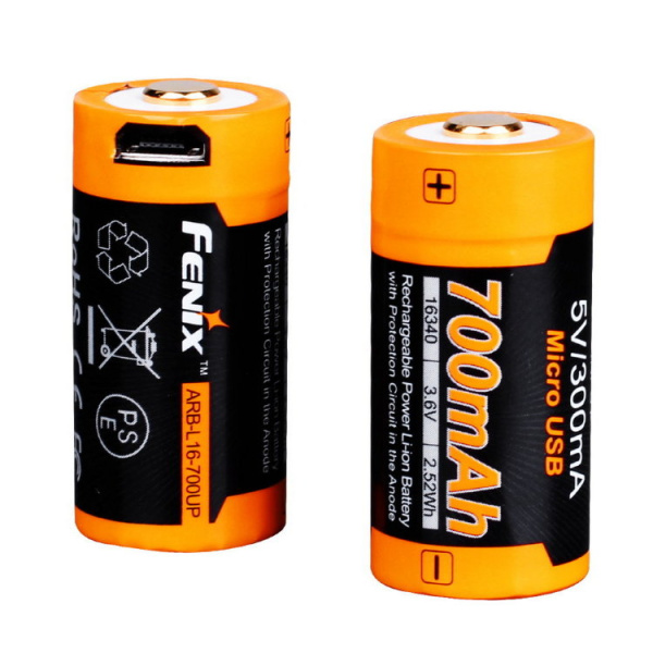 Аккумулятор 16340 Fenix 700 UP mAh Li-ion, арт. ARB-L16-700UP