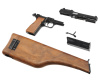 Страйкбольный пистолет WE Browning Hi-Power кобура-приклад, грин газ WE-B005