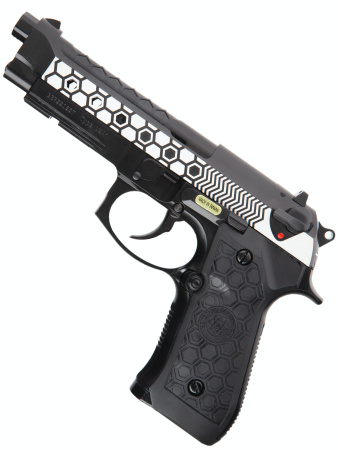 Страйкбольный пистолет WE M92 Hex cut dual tone