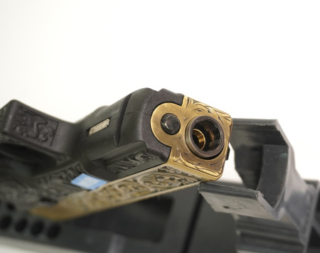 Страйкбольный пистолет WE Glock-19 Gen.3 Bronze, с гравировкой WE-G003BOX-FP
