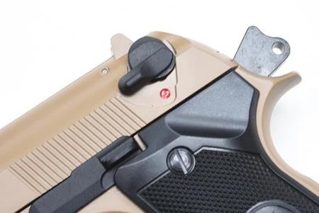 Страйкбольный пистолет KJW M9 A1 GBB, GAS, TAN, металл, рельса