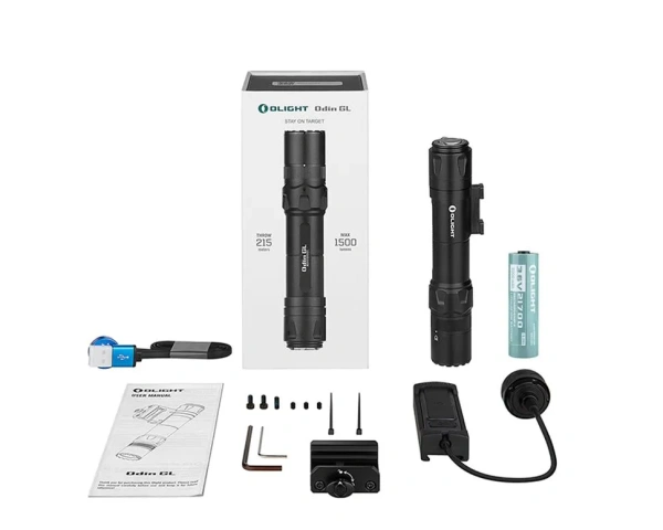 Подствольный фонарь Olight Odin GL с ЛЦУ, 1 х 21700, 215 метров, 1500 люмен