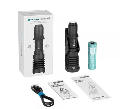 Фонарь Olight Warrior X 4 Matte Black, 21700, диод SFT-70, 630 метров, 2600 люмен (Комплект)