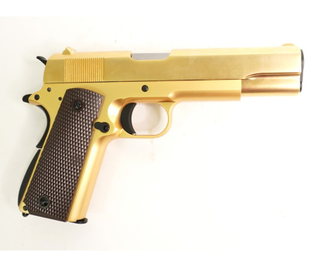 Страйкбольный пистолет WE COLT M1911А1, металл, золоченый, WE-E007A