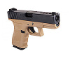 Страйкбольный пистолет WE GLOCK-19 gen.4, металл слайд, сменные накладки, WE-G003B-TAN