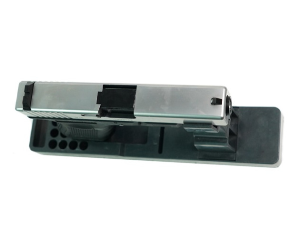 Страйкбольный пистолет WE Glock-19 Gen.4 Silver, сменные накладки WE-G003B-SV