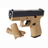 Страйкбольный пистолет WE GLOCK-19 gen.4, металл слайд, сменные накладки, WE-G003B-TAN